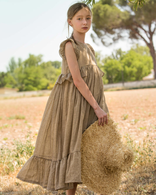 Kanon Long Dress Toffee Dresses Cosmosophie 