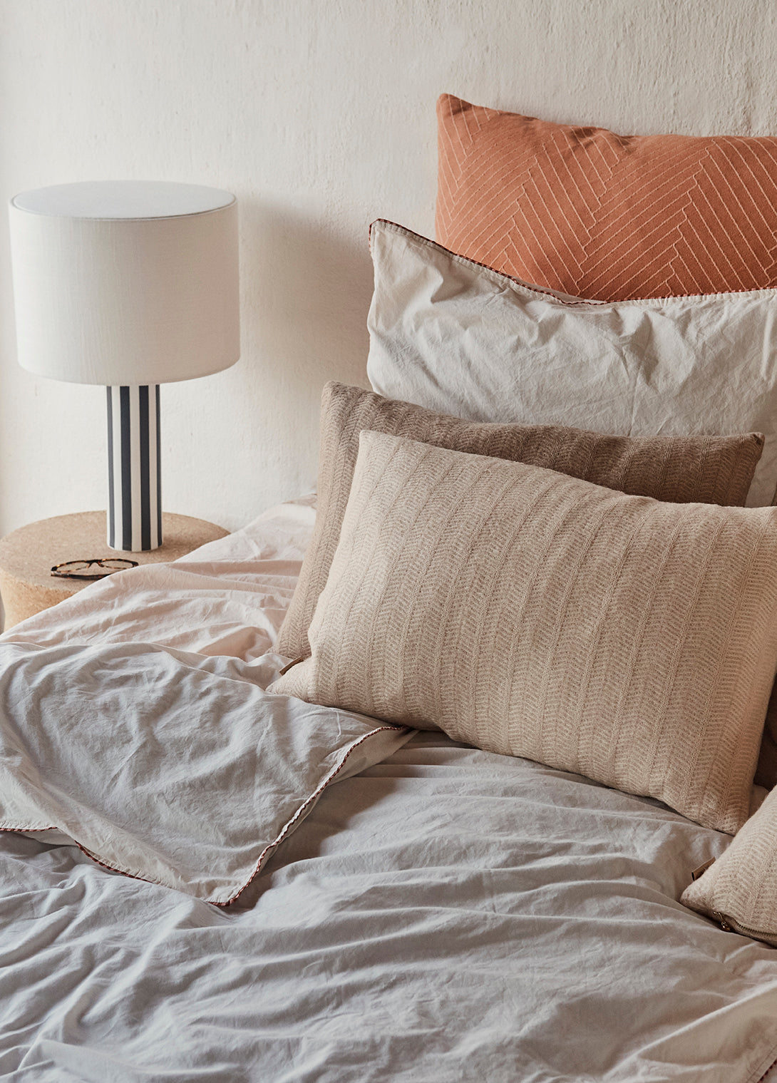 Kata Cushion - Light Brown Melange Cushion OYOY 
