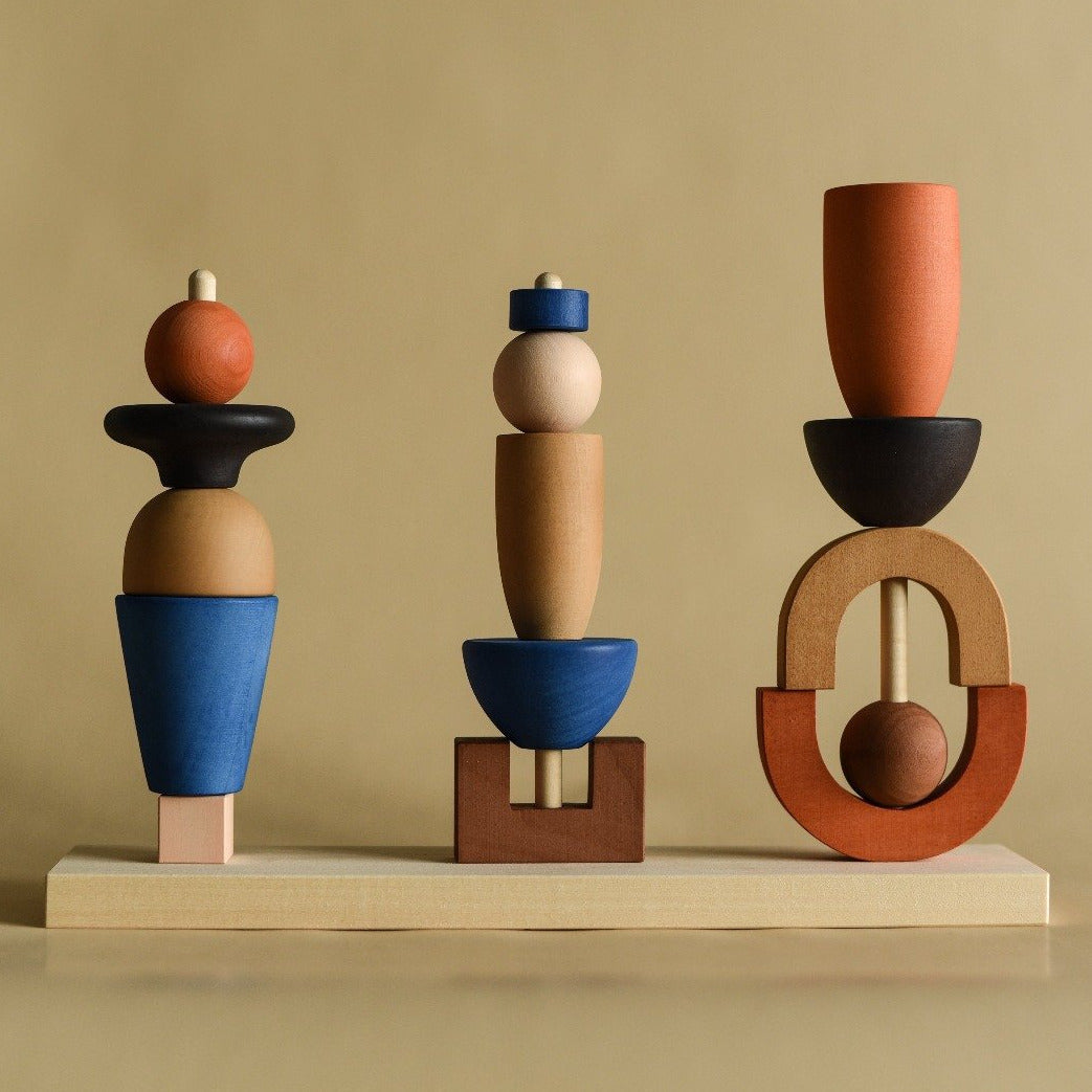Stacking Tower "Dolls" Wood Nofred 