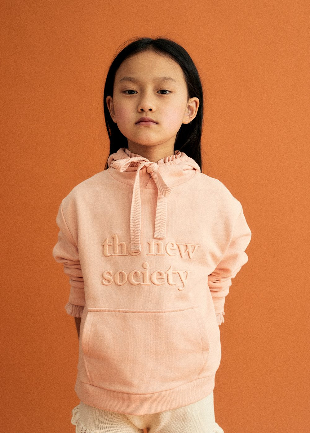 Logo Kangaroo Sweater Apricot Sweatshirts The New Society 