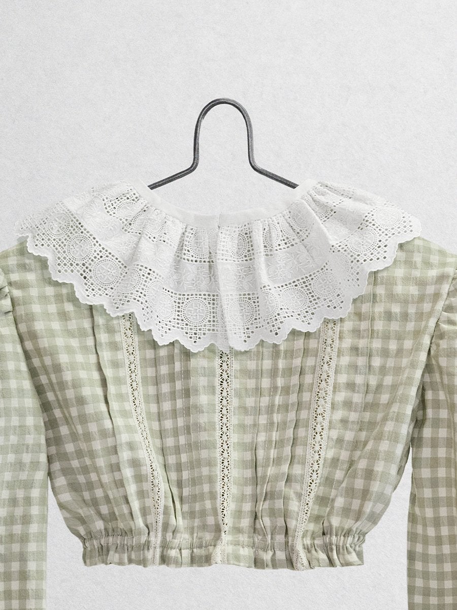 The Lavanda Top Tops Five of us Lace collar 3 years 