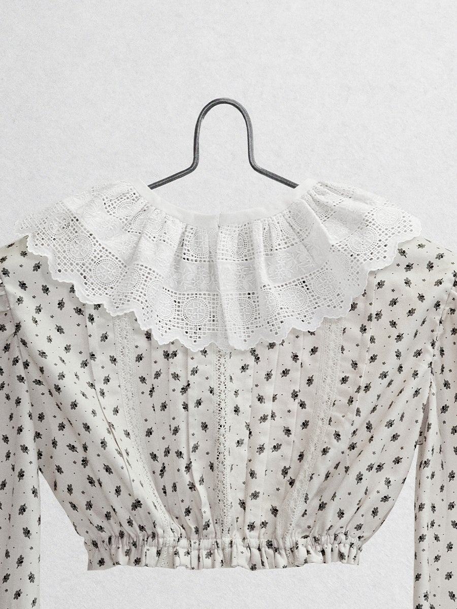 The Lavanda Top Tops Five of us Lace collar 3 years 