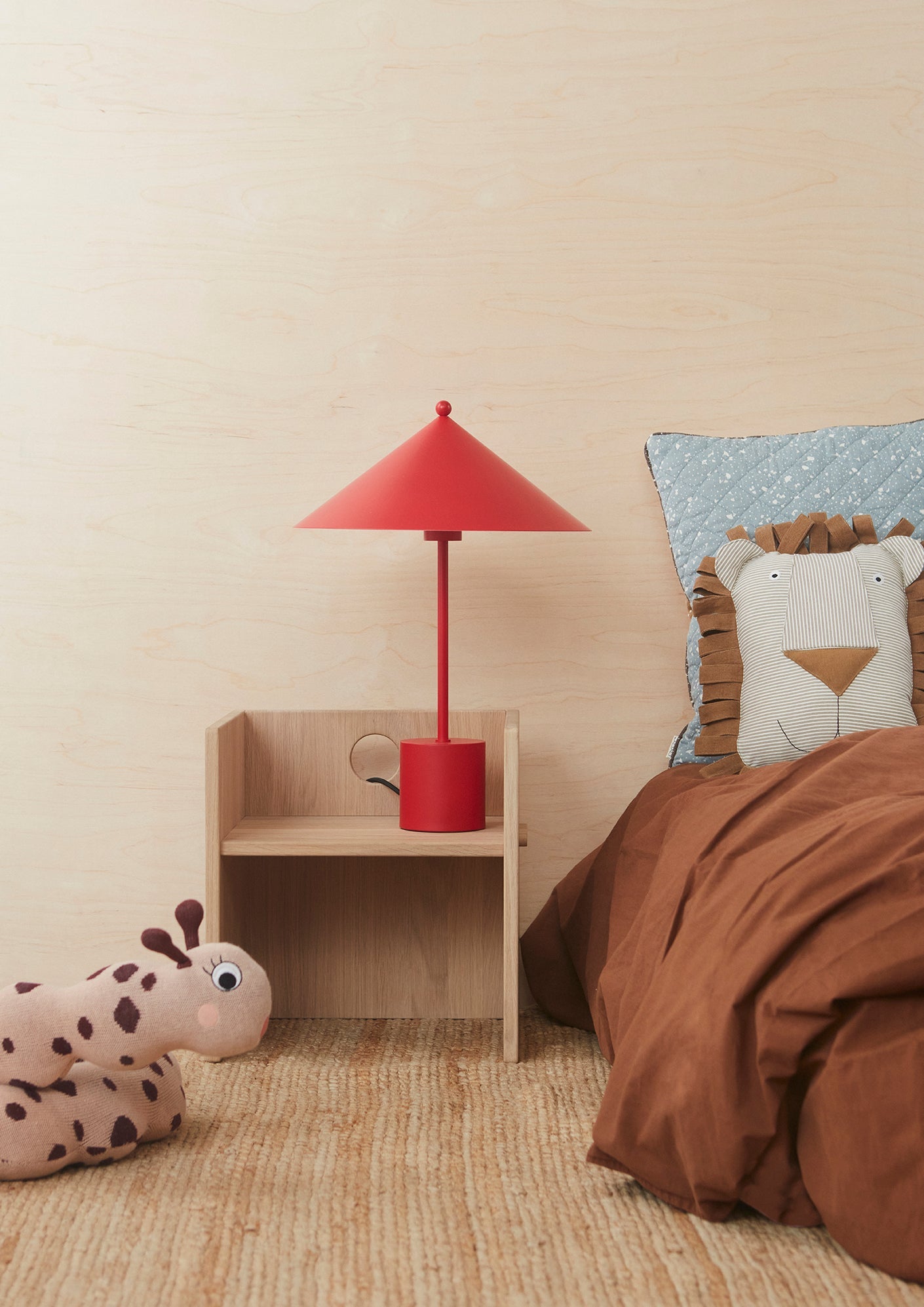 Lobo Lion Denim Cushion - Caramel Soft Toys OYOY 