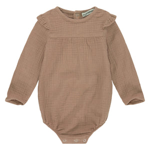 Bodysuit Muslin Sand Baby Grows Mingo 