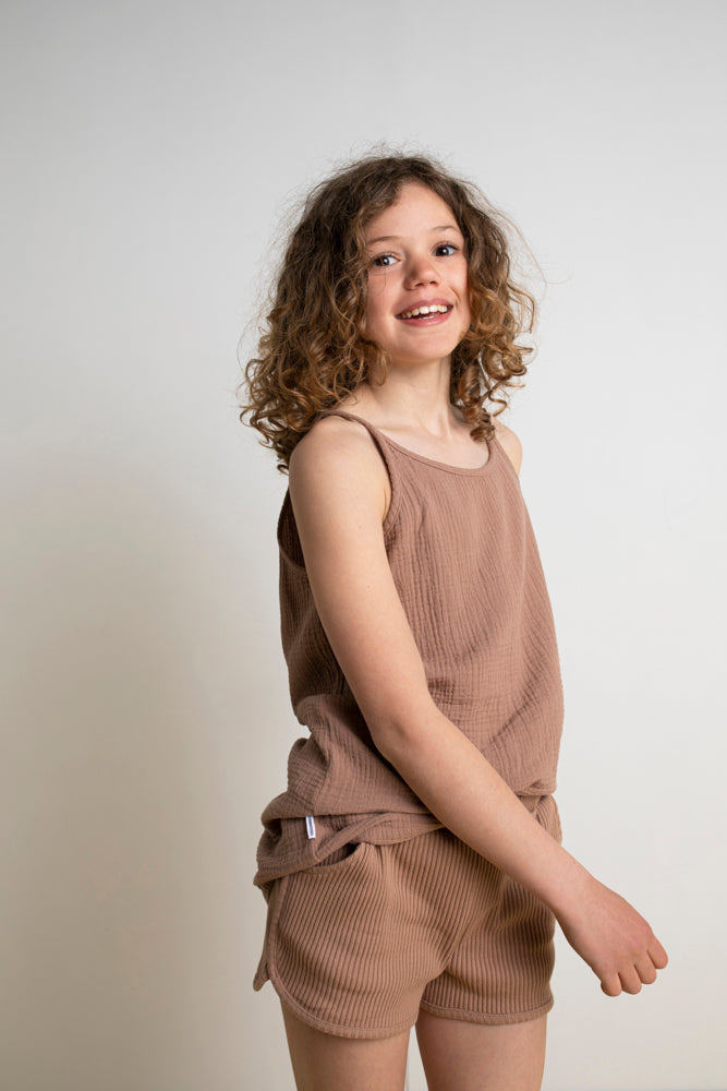 Singlet Muslin Sand Tops Mingo 