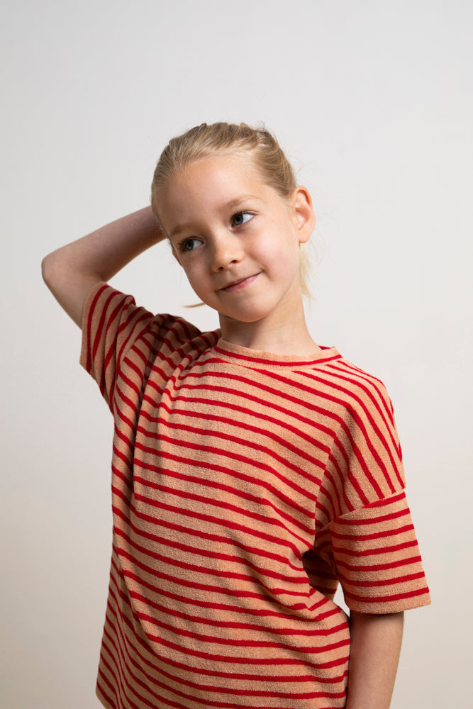 T-shirt Stripe Pomegranate Toweling Tops Mingo 