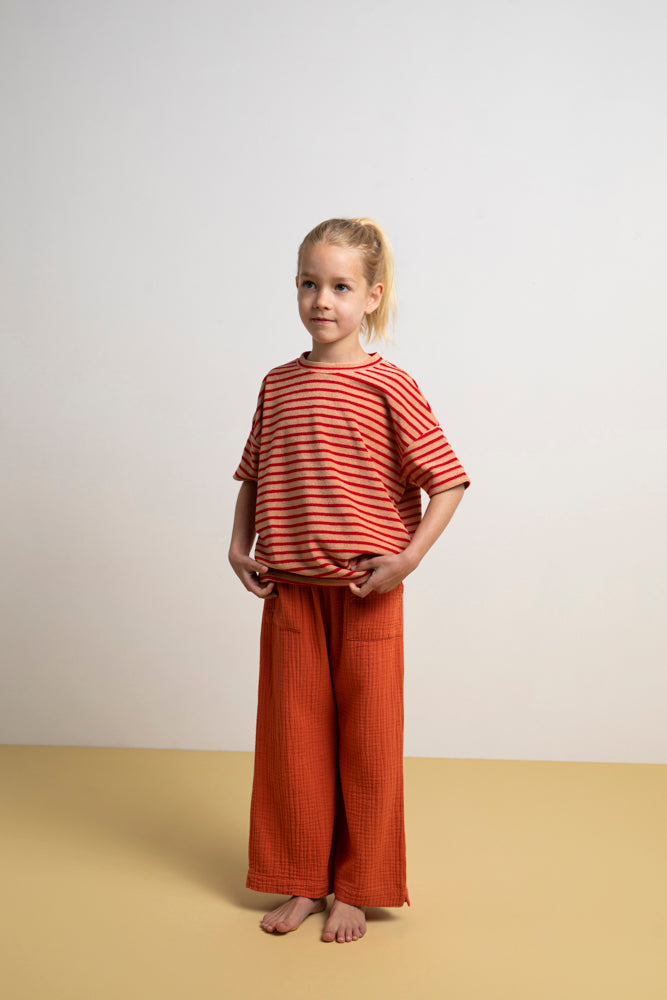 T-shirt Stripe Pomegranate Toweling Tops Mingo 
