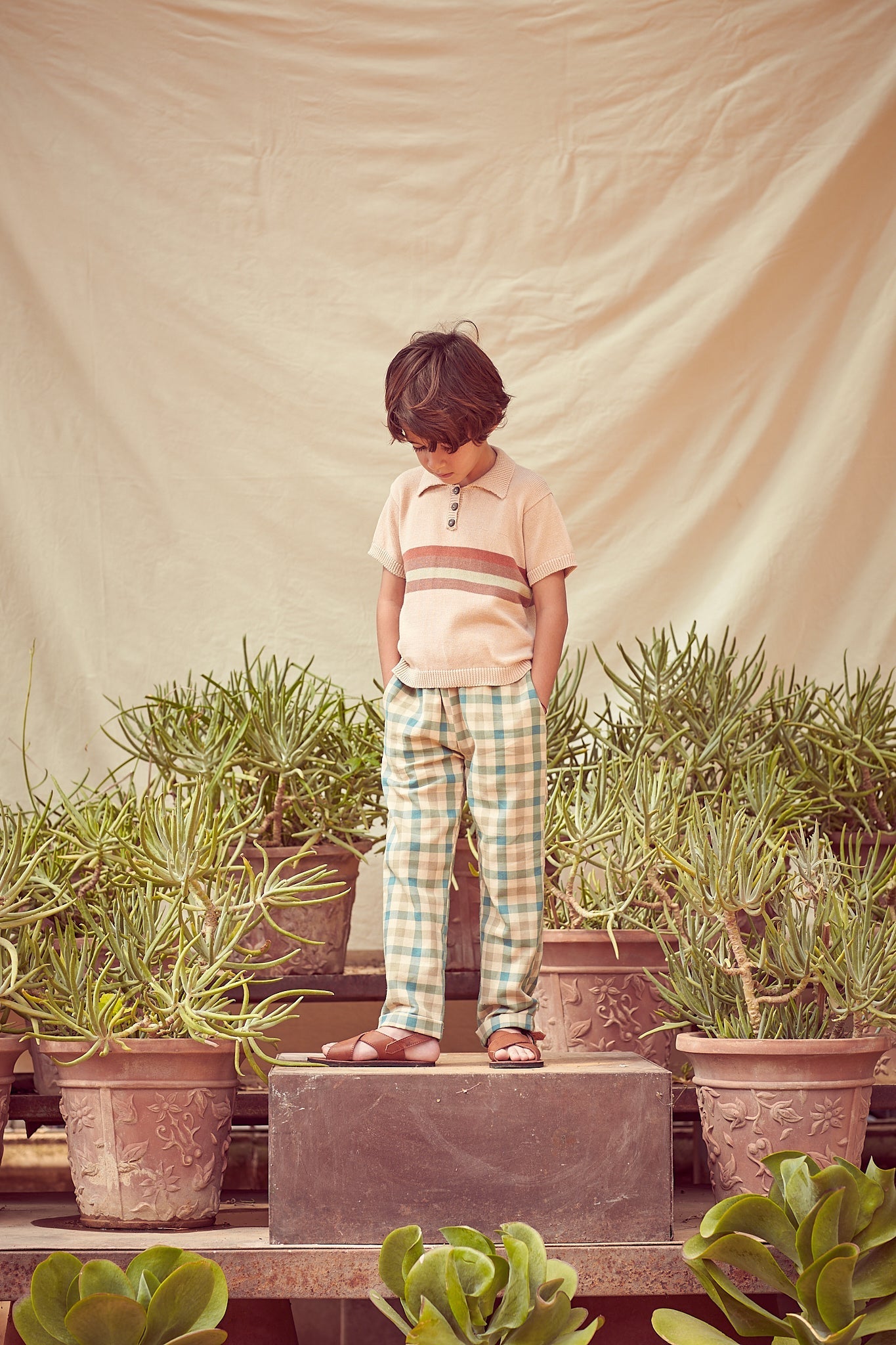 Moss agate woven trousers Trousers Coco au lait 