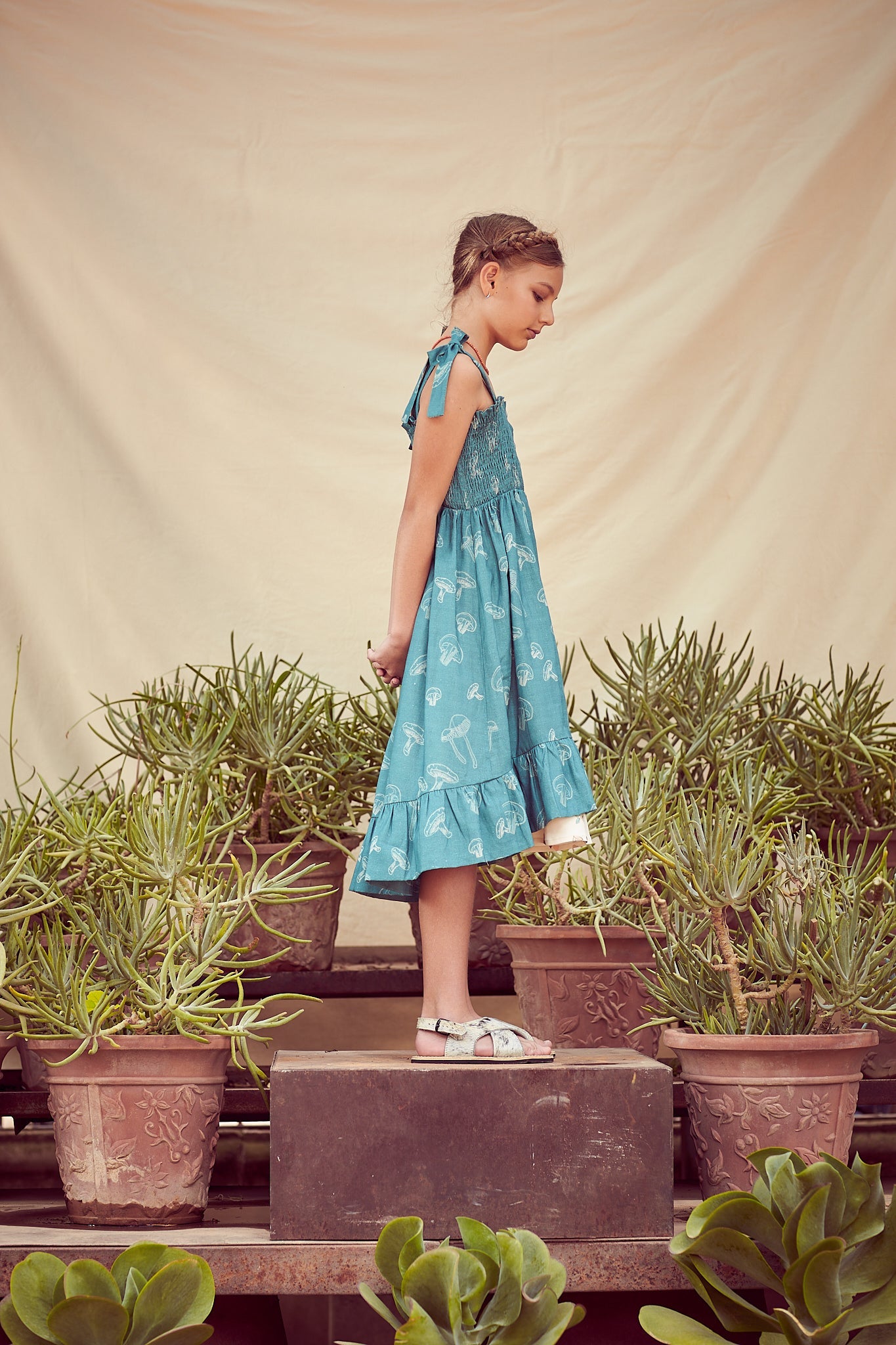 Mushroom cotton linen dress Dresses Coco au lait 