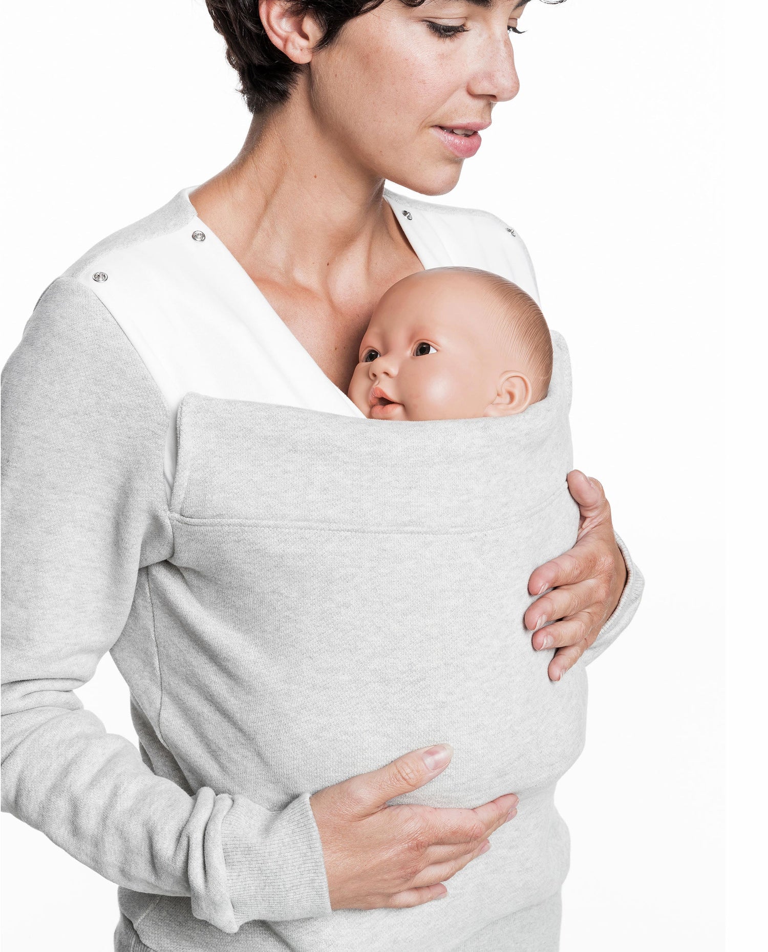 Baby carrier sweatshirt | Mama Hangs Out | Heather grey Carriers Mama Hangs 