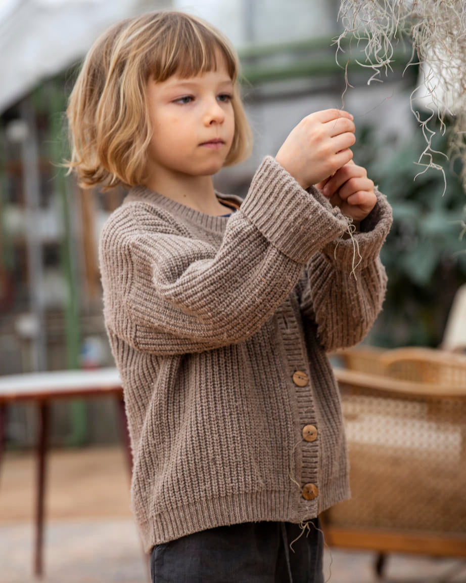 Nico Cardigan Taupe Knitwear Matona 
