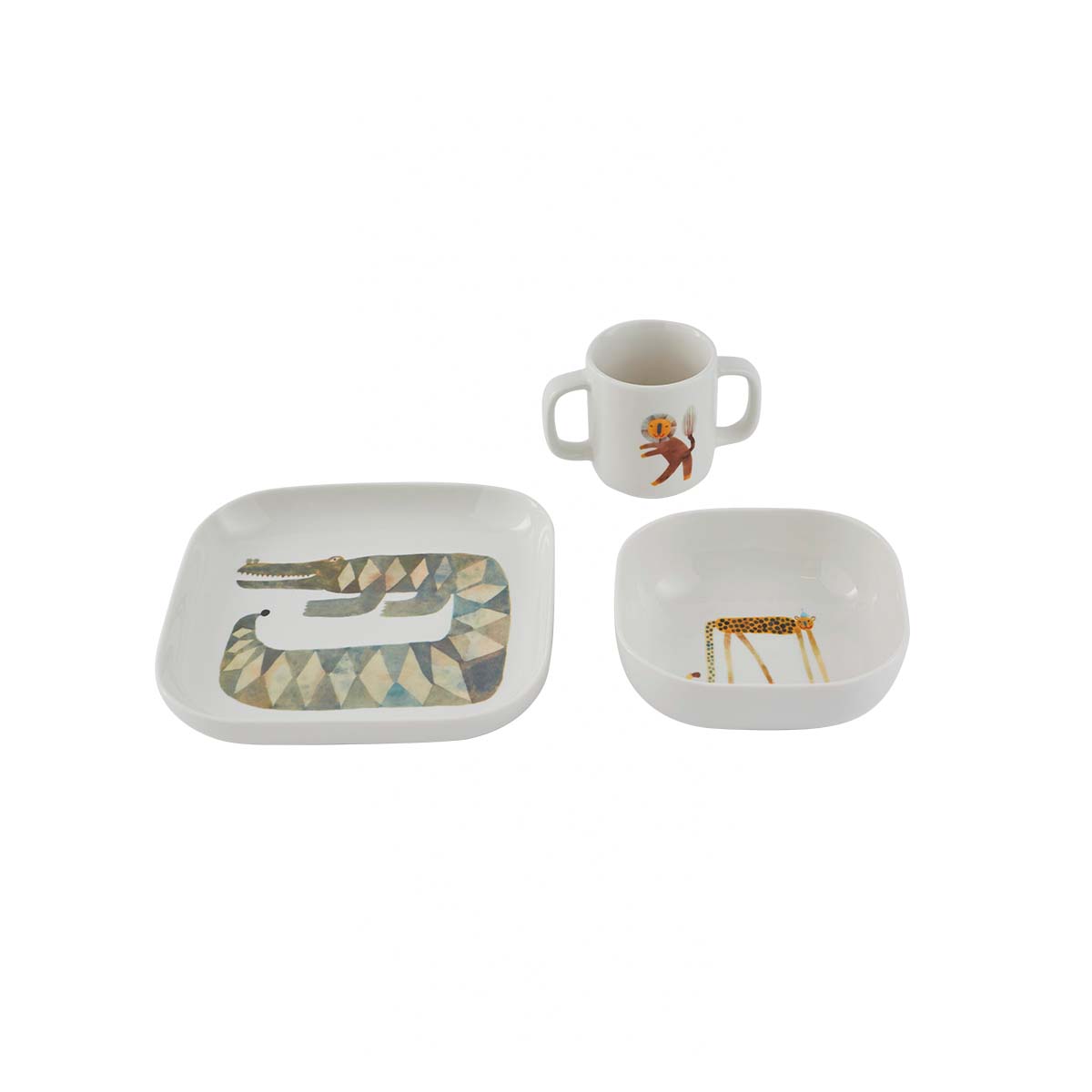 Moira Tableware Set Crocodile Gustav - Offwhite Kids Tableware OYOY 