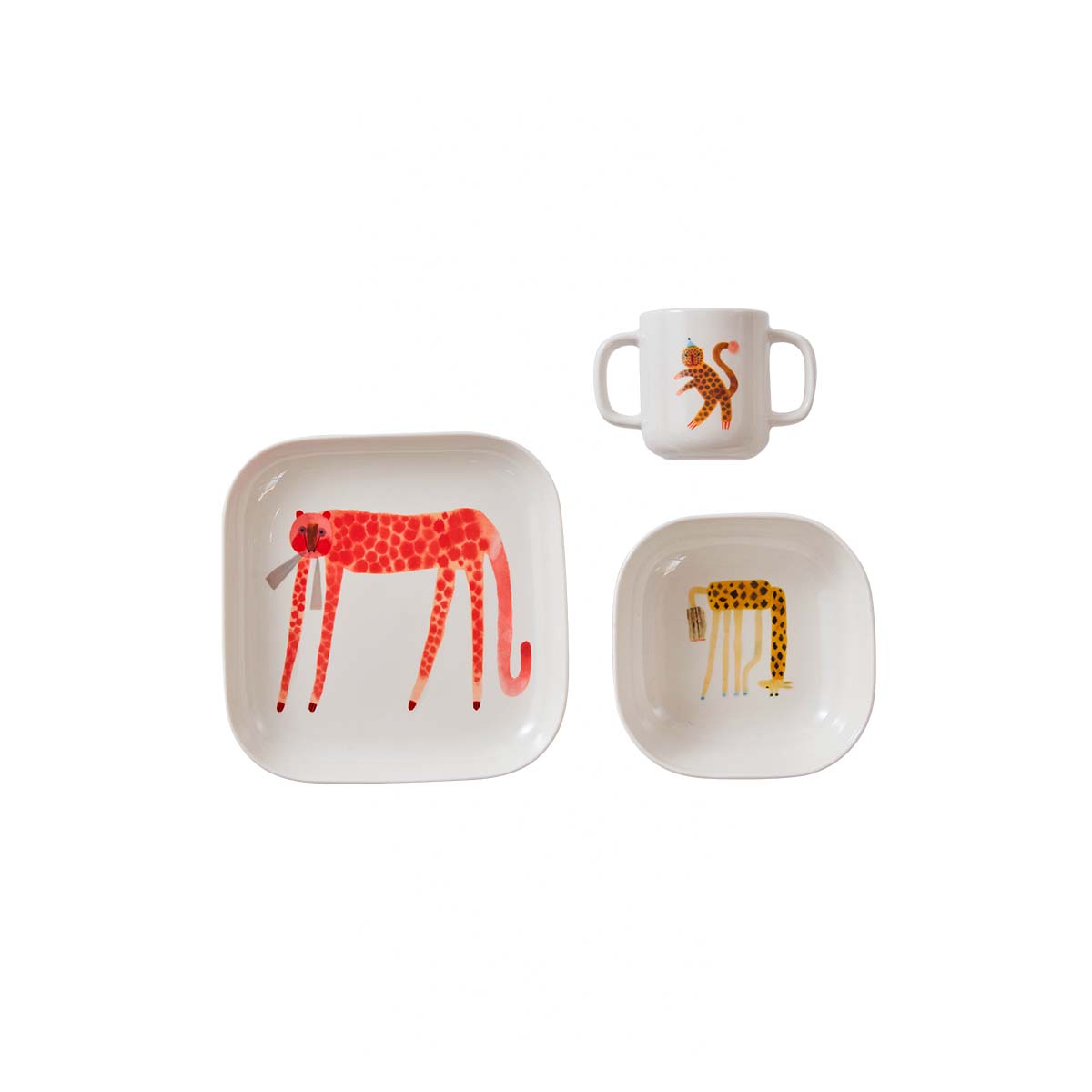 Moira Tableware Set Strawberry Cat - Offwhite Kids Tableware OYOY 