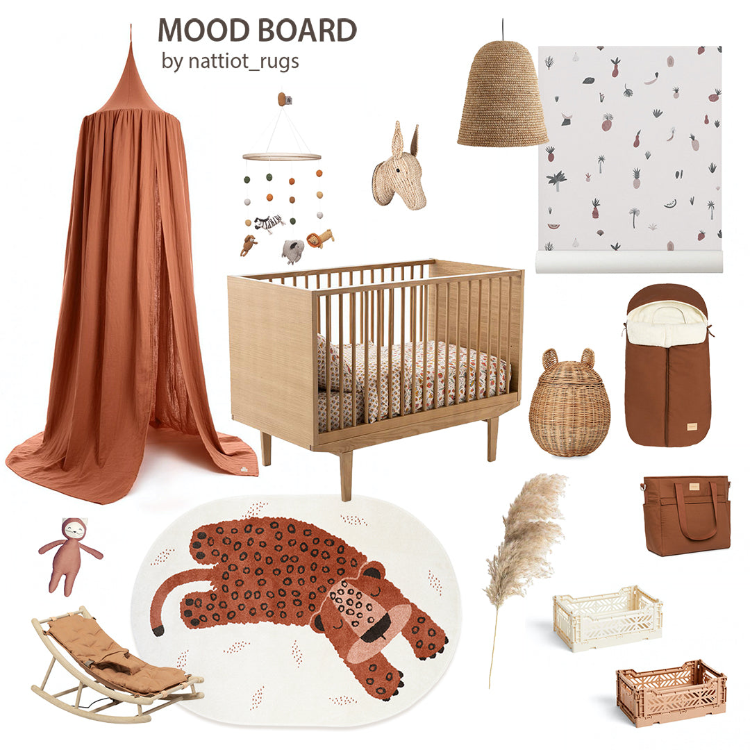 Kleo sienna child carpet with leopard