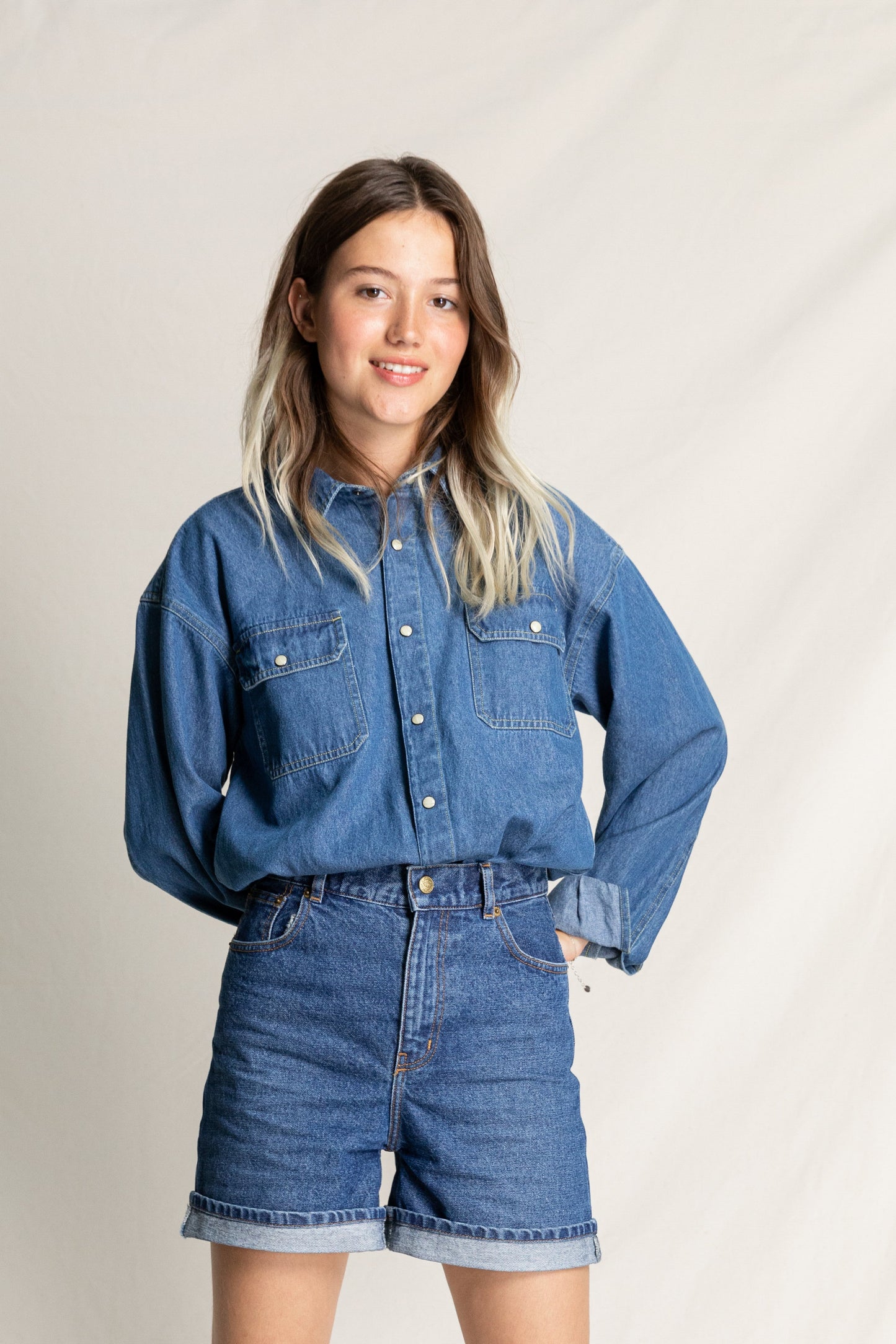 NEW DUSK Blue Denim - Long Sleeve Shirt