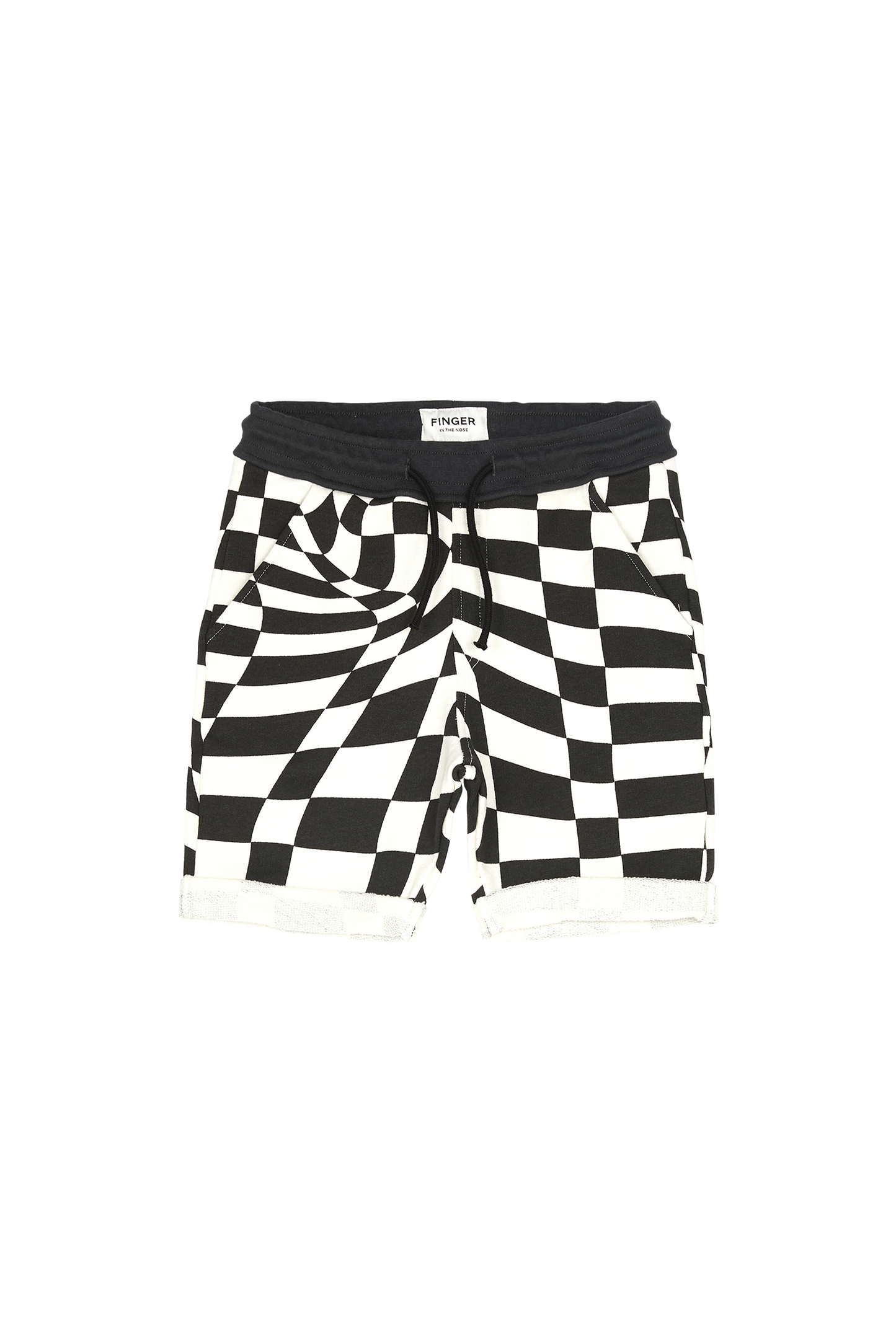 NEW GROUNDED Black Twisted Checkers - Bermuda Shorts | Women