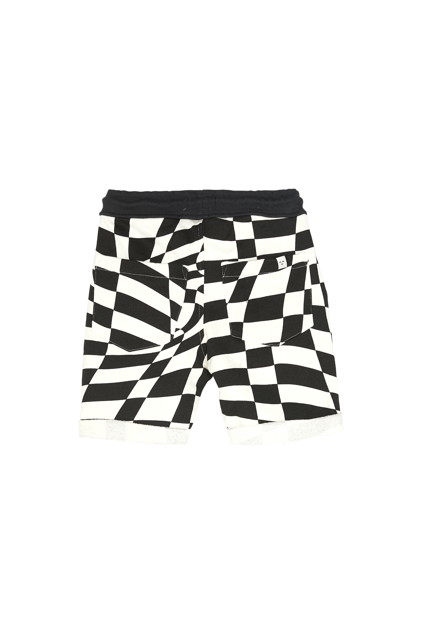 NEW GROUNDED Black Twisted Checkers - Bermuda Shorts | Women