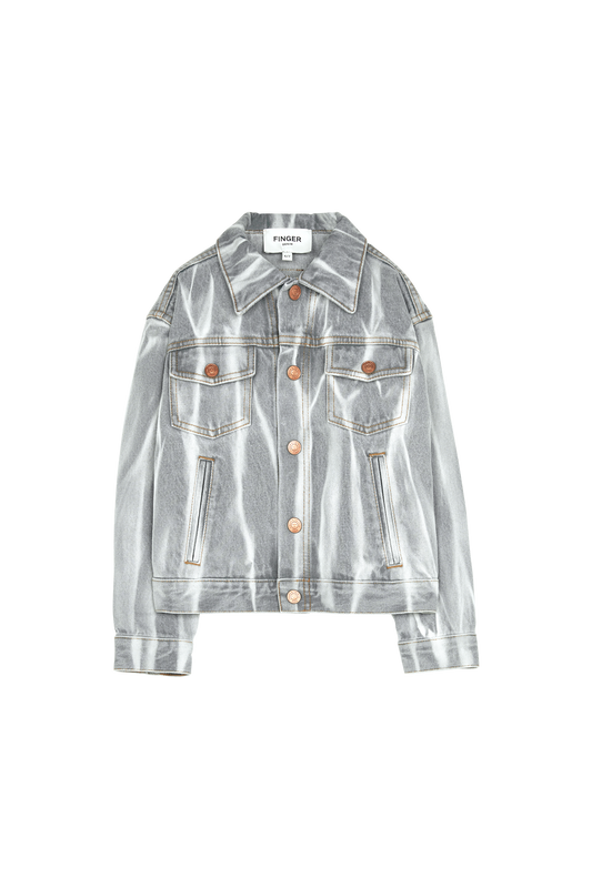 NICK Light Grey Tie & Dye - Denim Jacket | Women