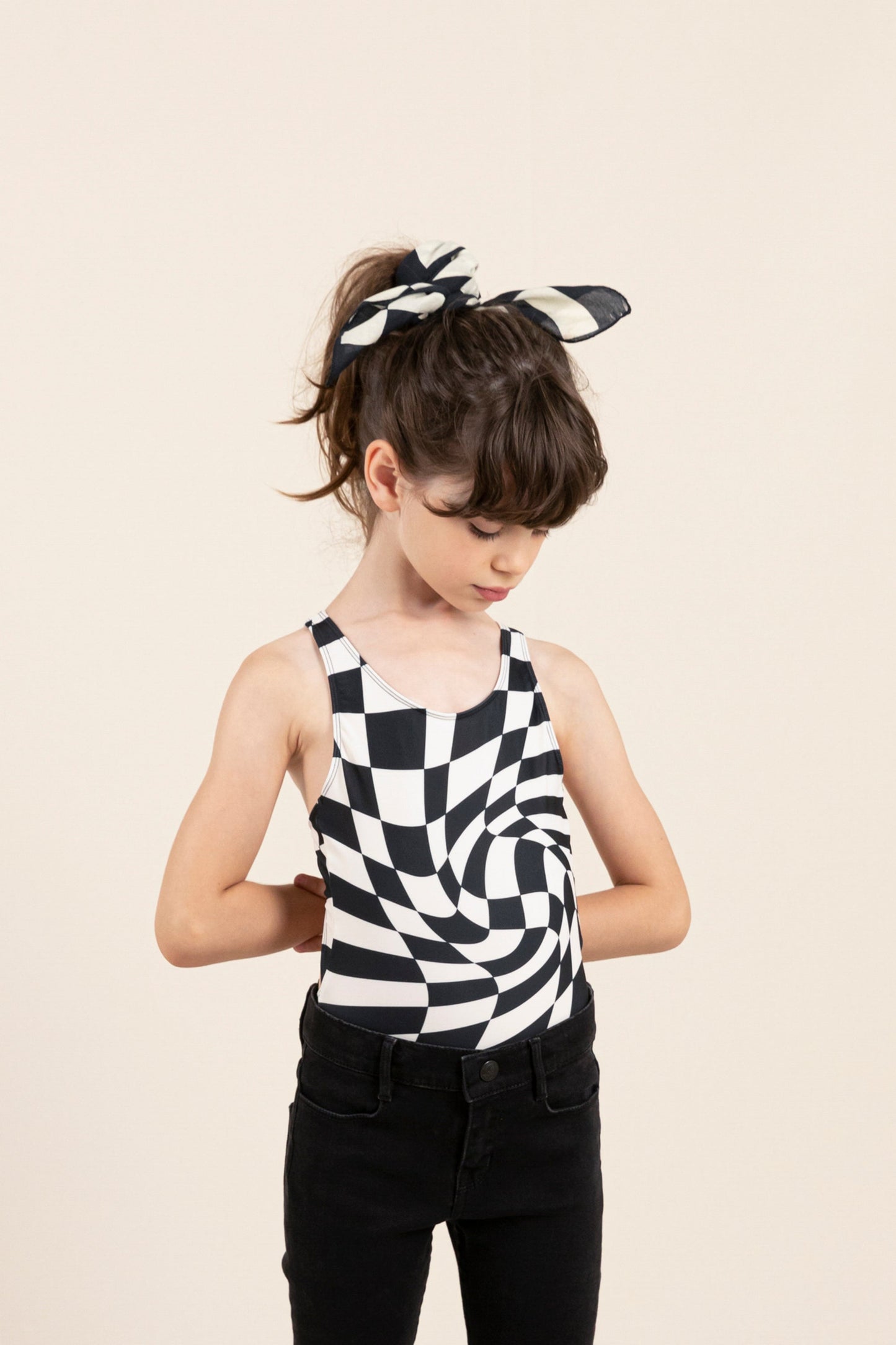 OLIVIA Black Twisted Checkers - Swimsuit | Women