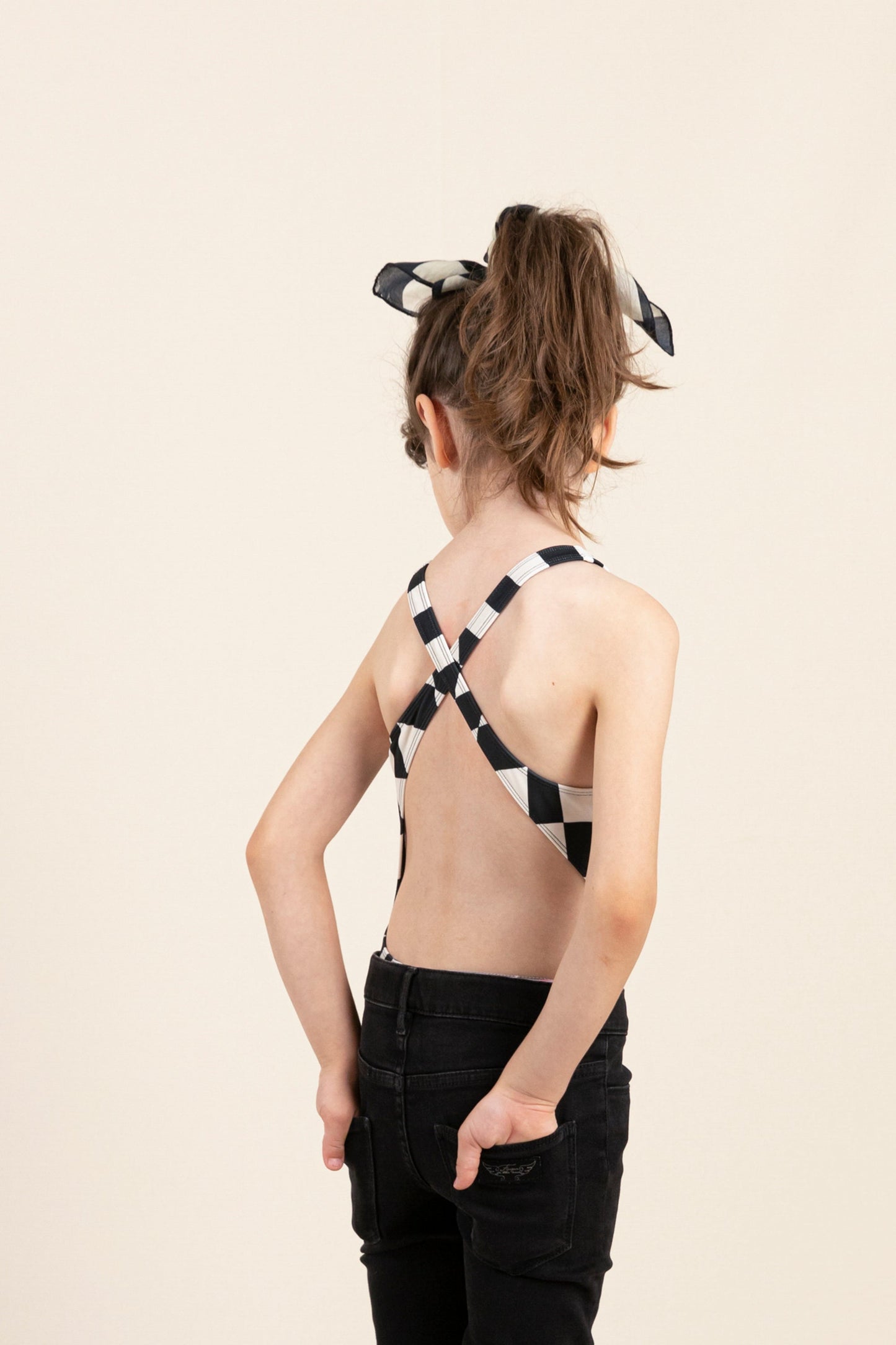 OLIVIA Black Twisted Checkers - Swimsuit | Women