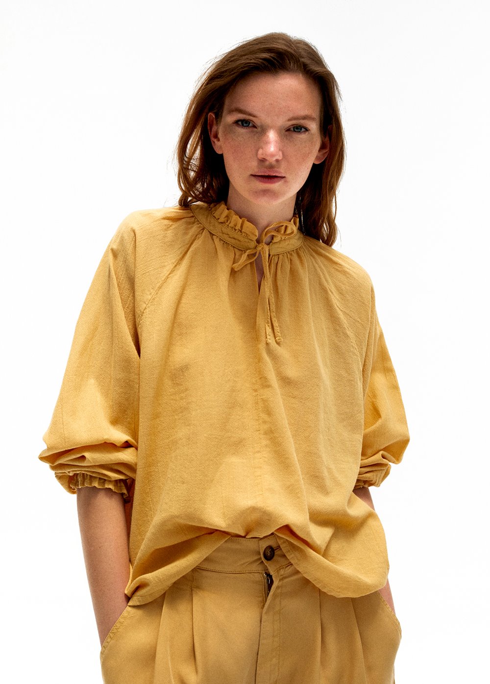 Olivia Woman Blouse Mustard Womenswear The New Society 