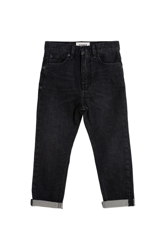 OLLIBIS Black Denim - 5-Pocket Tapered Fit Jeans
