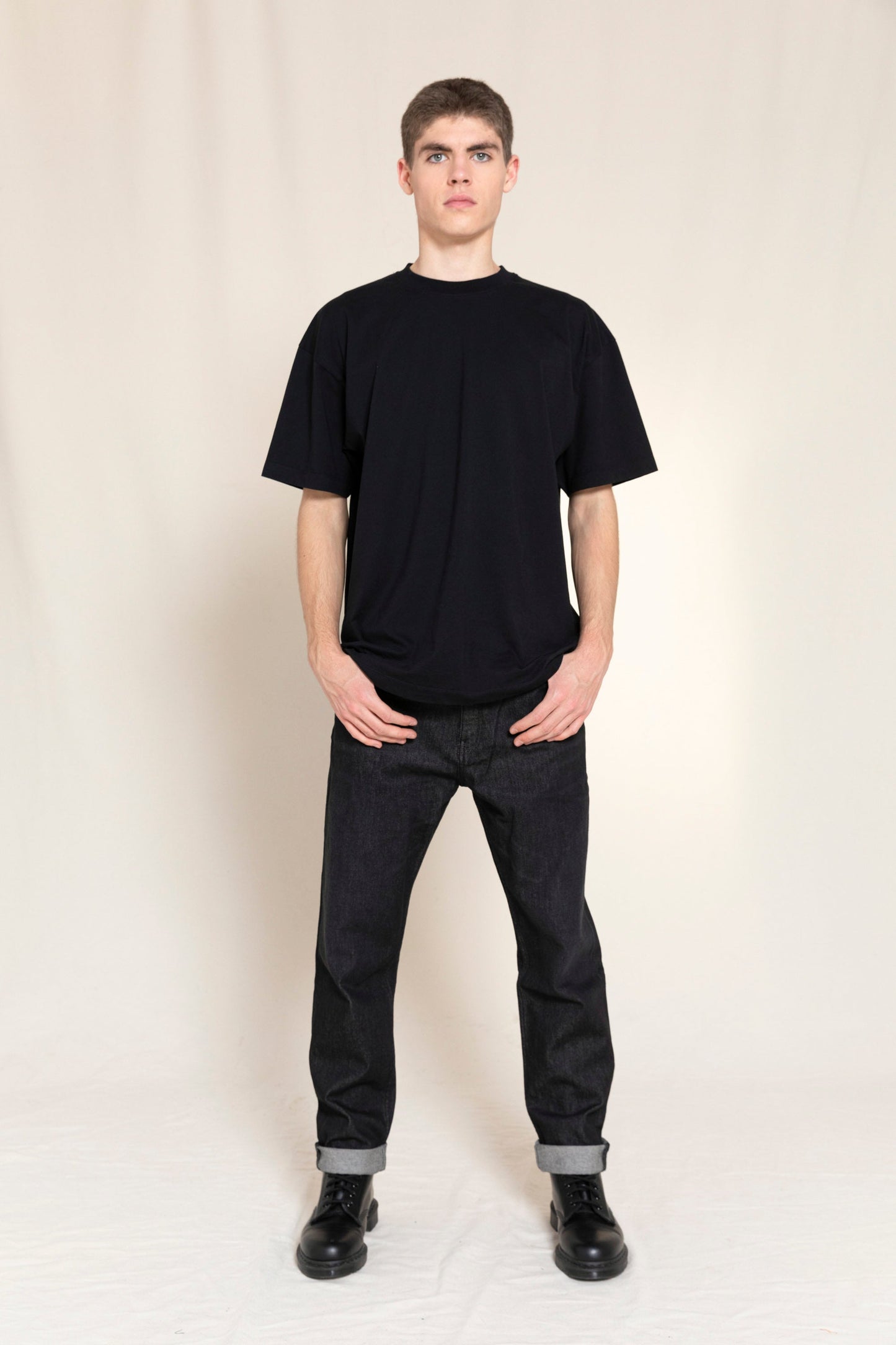 OLLIBIS Black Denim - 5-Pocket Tapered Fit Jeans
