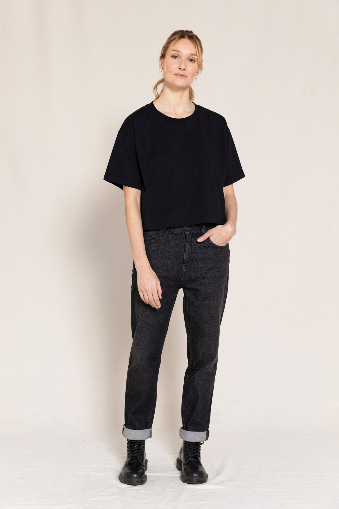OLLIBIS Black Denim - 5-Pocket Tapered Fit Jeans