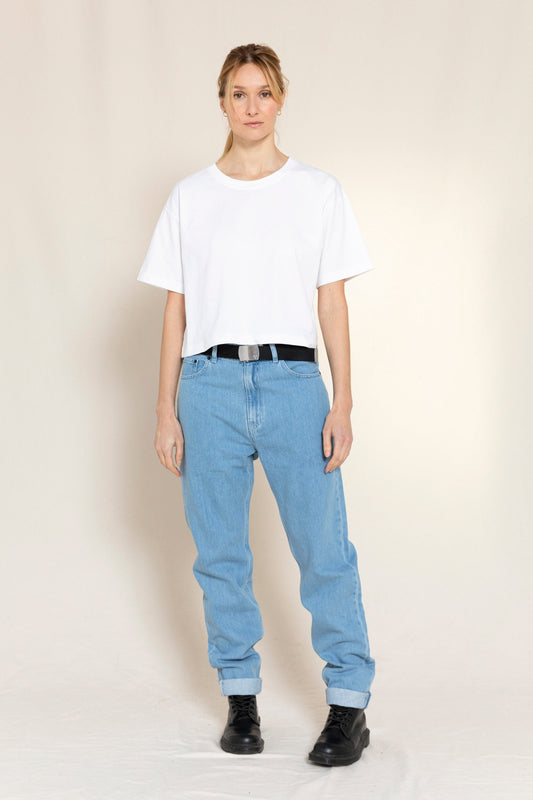 OLLIBIS Bleached Blue - 5-Pocket Tapered Fit Jeans | Women