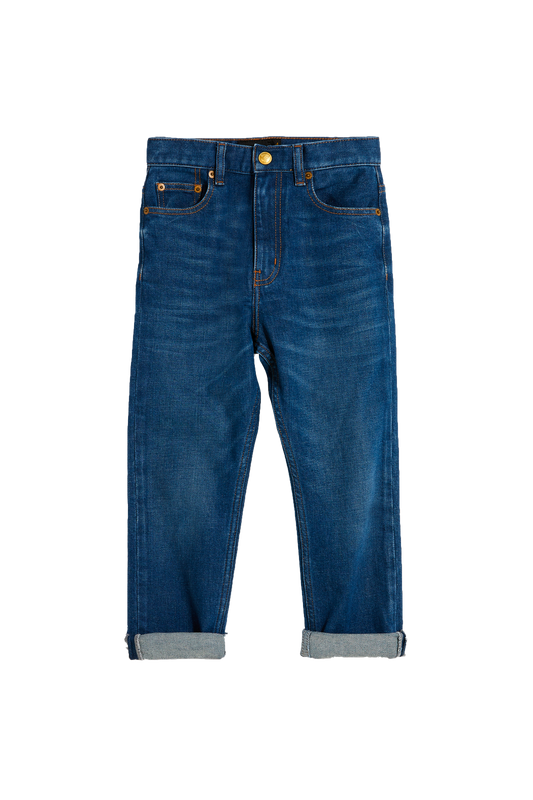 OLLIBIS Blue Denim - 5-Pocket Tapered Fit Jeans