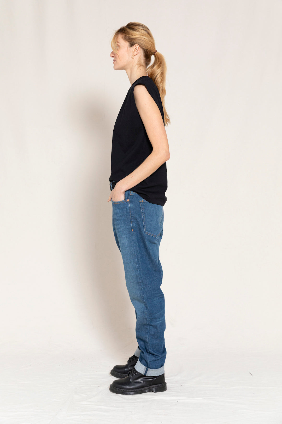OLLIBIS Blue Denim - 5-Pocket Tapered Fit Jeans | Women