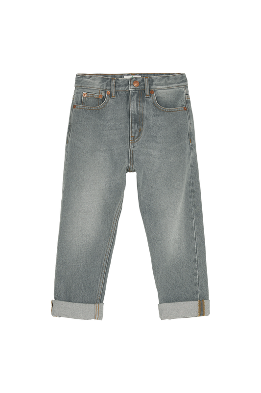 OLLIBIS Light Grey Denim - 5-Pocket Tapered Fit Jeans | Women