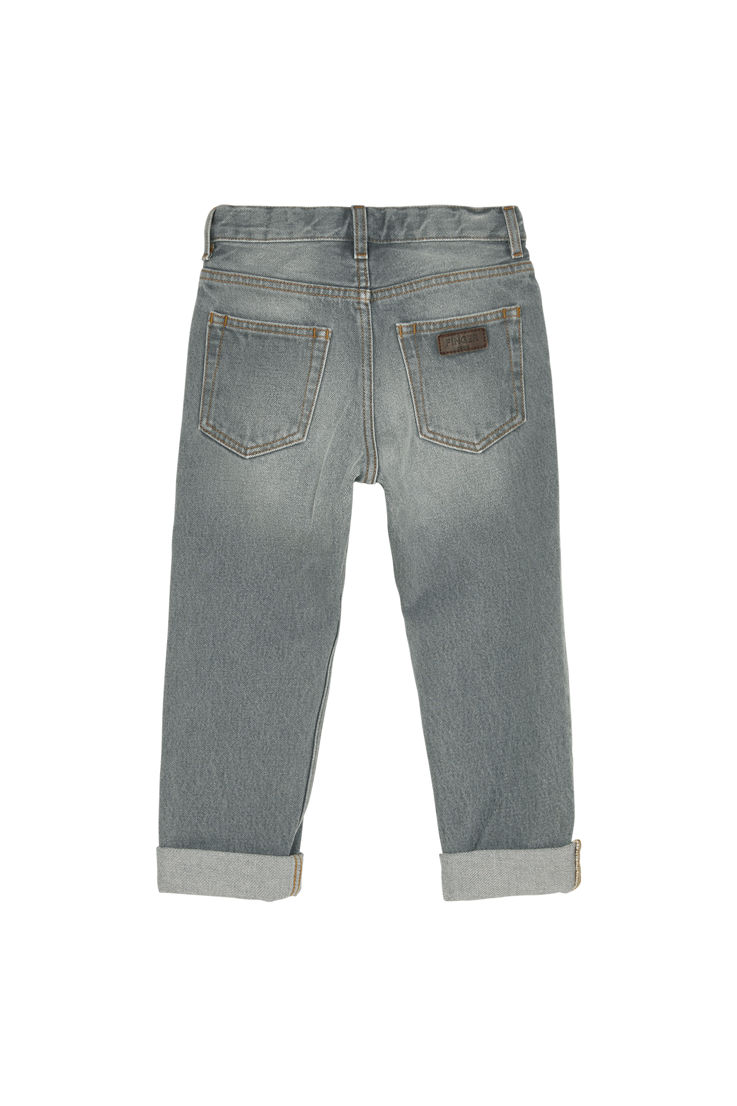 OLLIBIS Light Grey Denim - 5-Pocket Tapered Fit Jeans