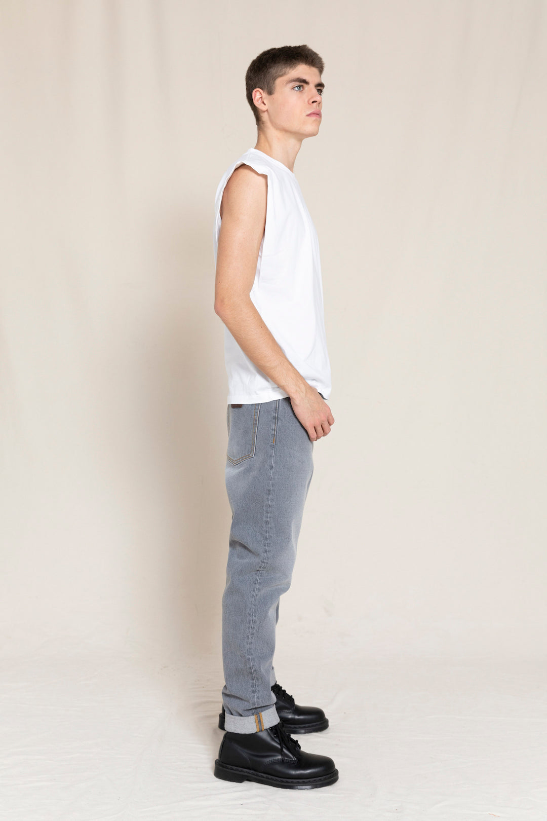 OLLIBIS Light Grey Denim - 5-Pocket Tapered Fit Jeans | Women