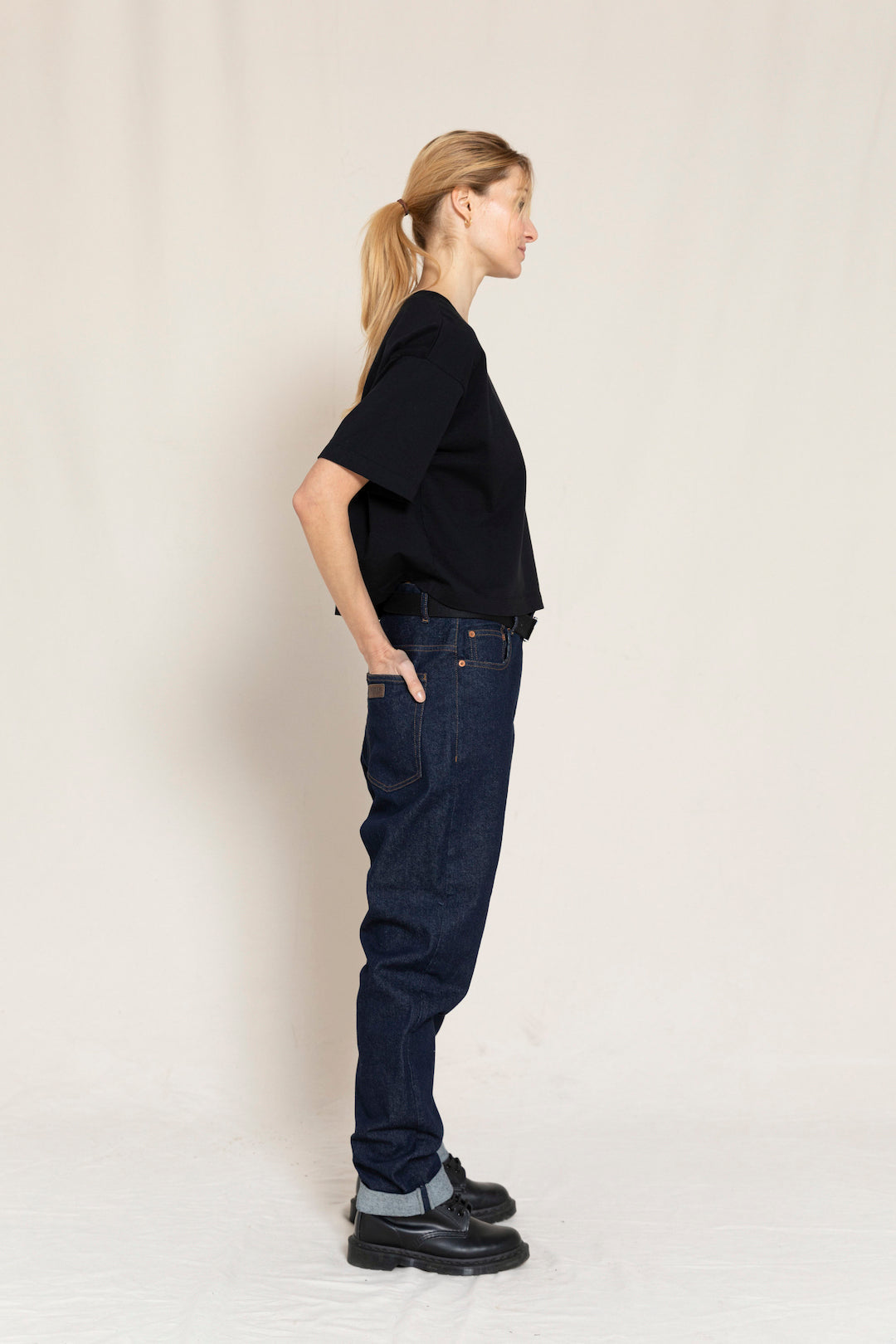 OLLIBIS Raw Denim Blue - 5-Pocket Tapered Fit Jeans | Women