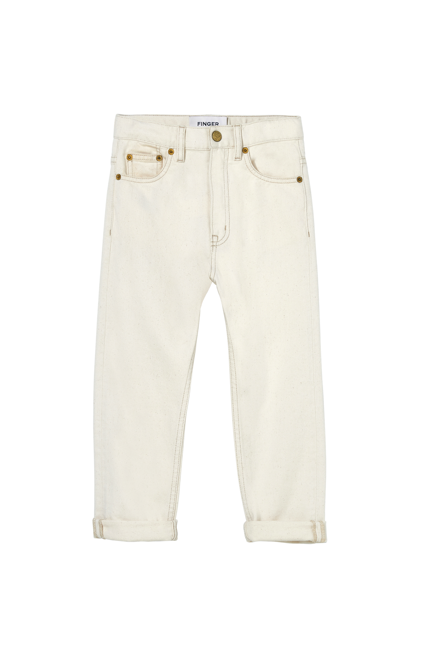 OLLIBIS Raw Ecru - 5-Pocket Tapered Fit Jeans