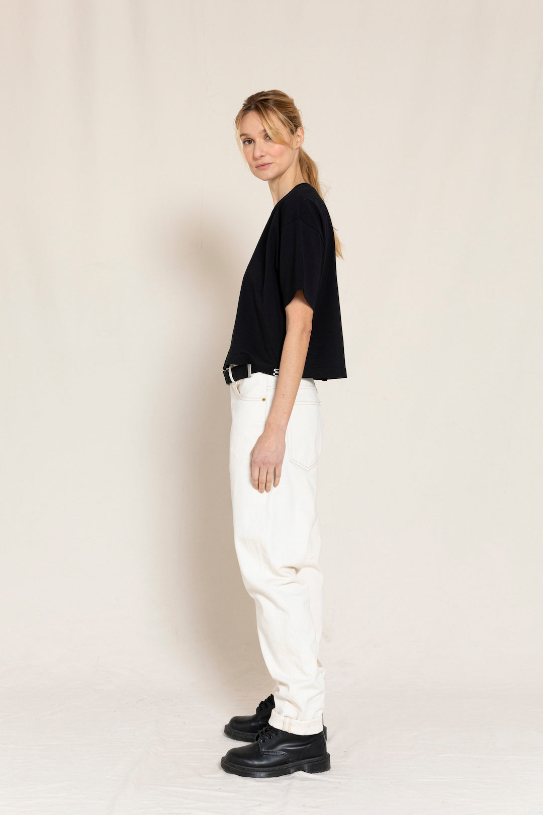 OLLIBIS Raw Ecru - 5-Pocket Tapered Fit Jeans | Women