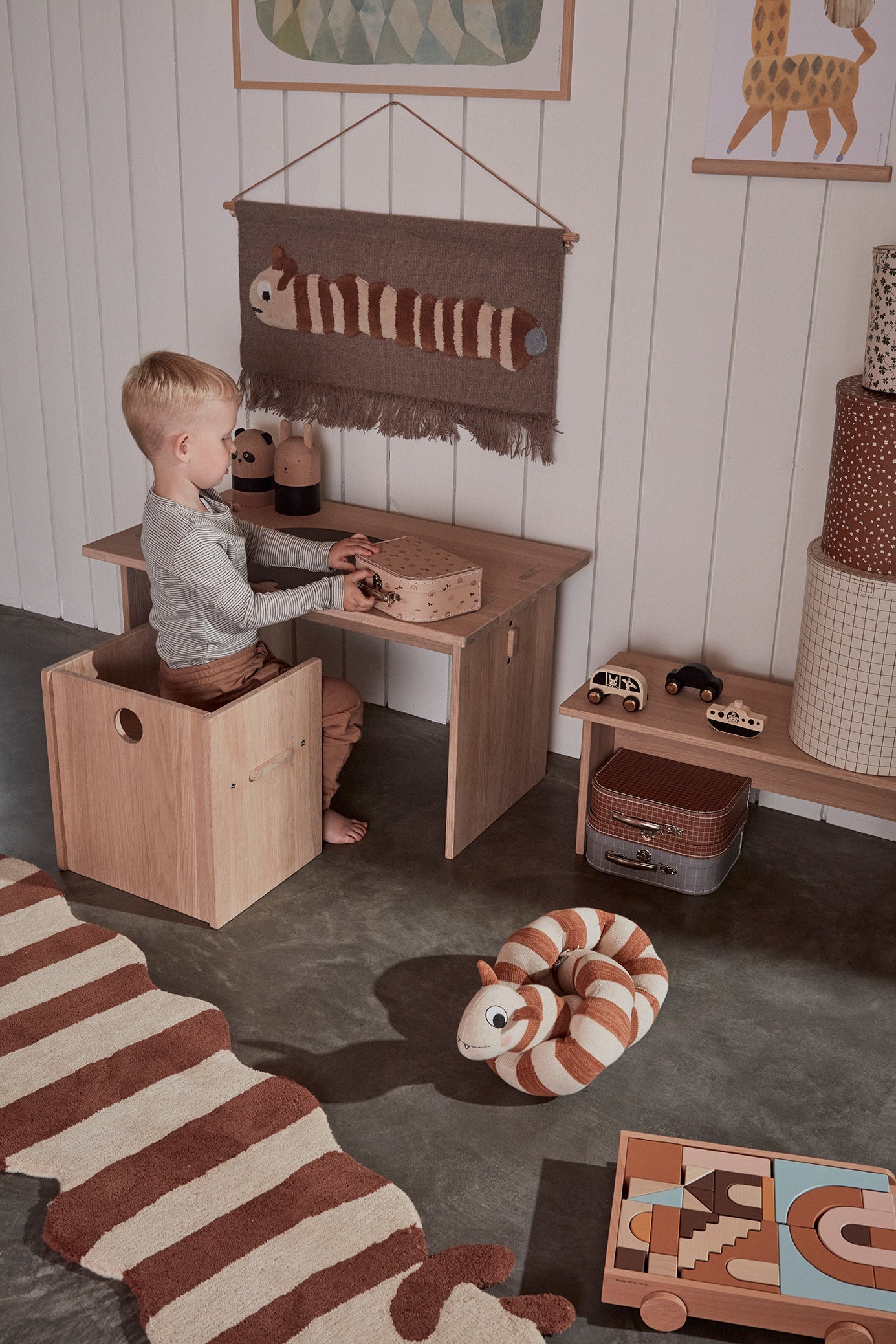 Rug Leo Larva - Caramel / Offwhite Rugs OYOY 