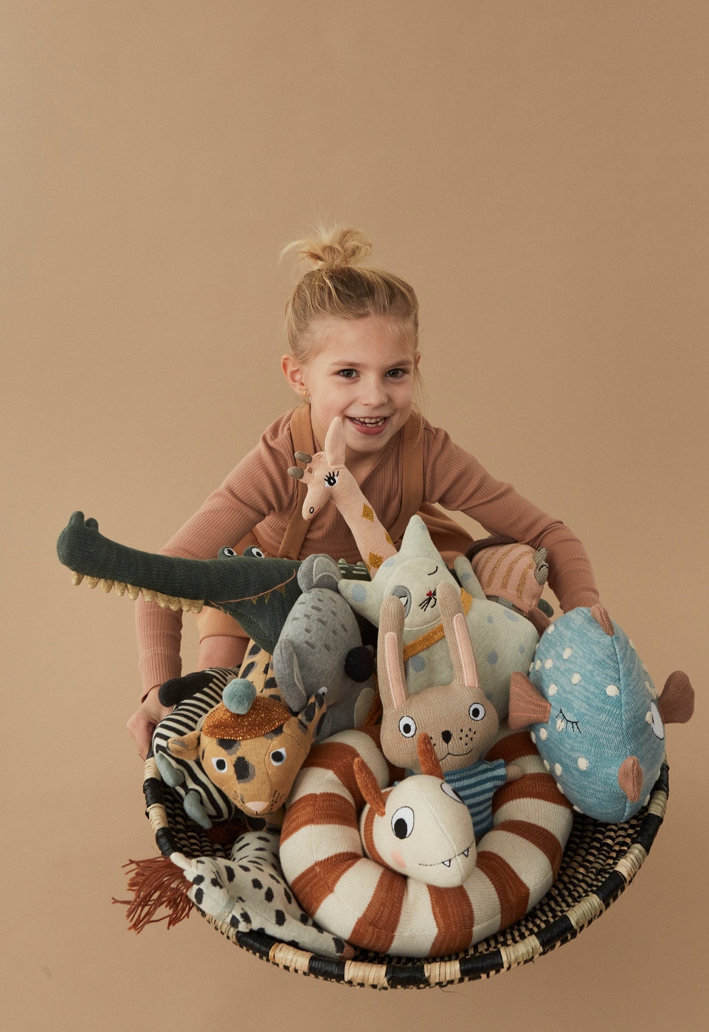 Darling - Baby Benny Cat - Offwhite / Pale Blue Soft Toys OYOY 