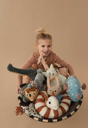 Darling - Baby Benny Cat - Offwhite / Pale Blue Soft Toys OYOY 