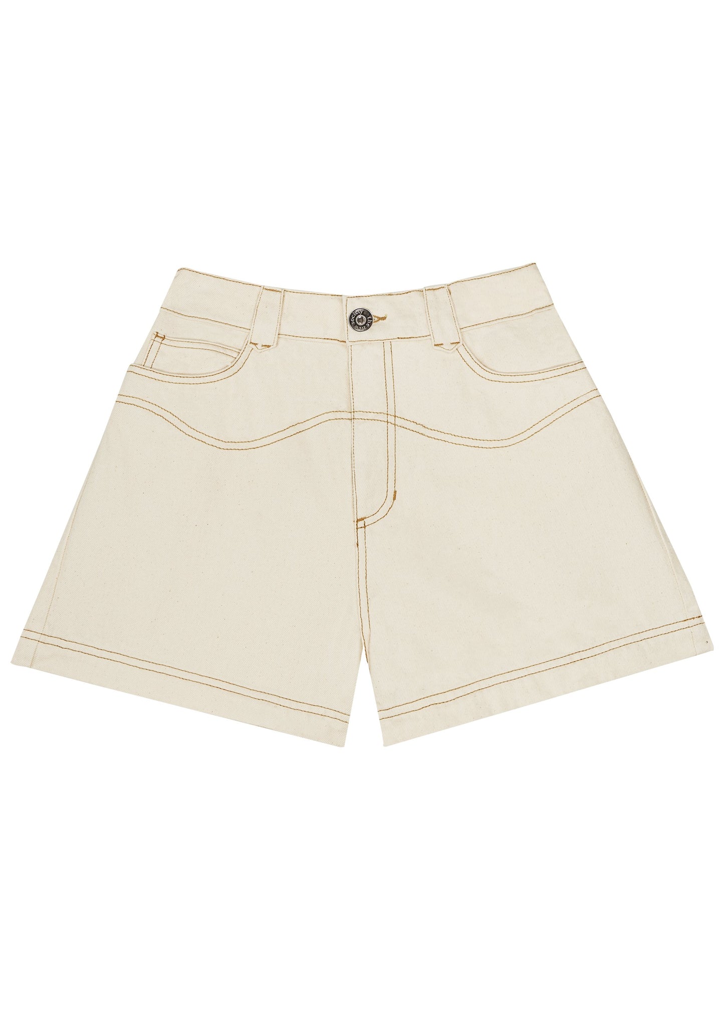 Raw Denim Short Vanila Shorts The New Society 