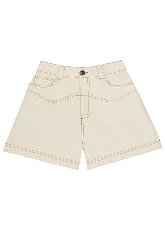 Raw Denim Short Vanila Shorts The New Society 