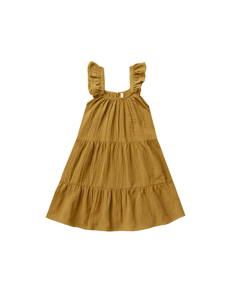 Abbie tiered maxi dress - Gold