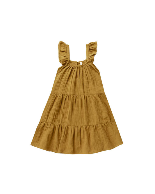 Abbie tiered maxi dress - Gold