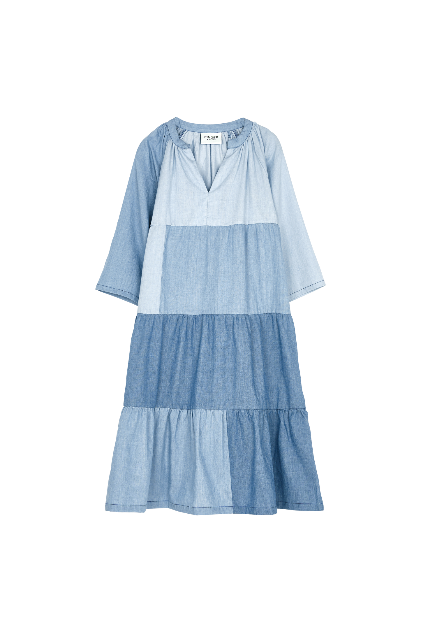 ROSABEACH Blue Denim Patch - Long Beach Dress