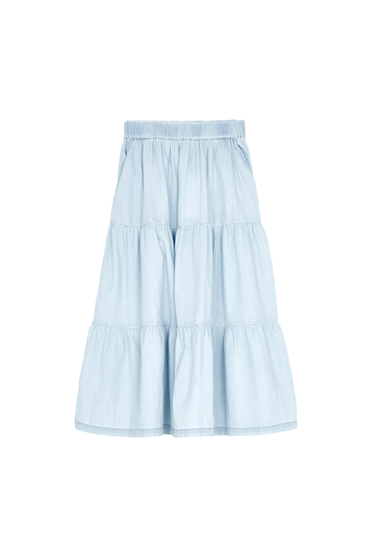 ROSA Bleached Blue Denim - Long Skirt