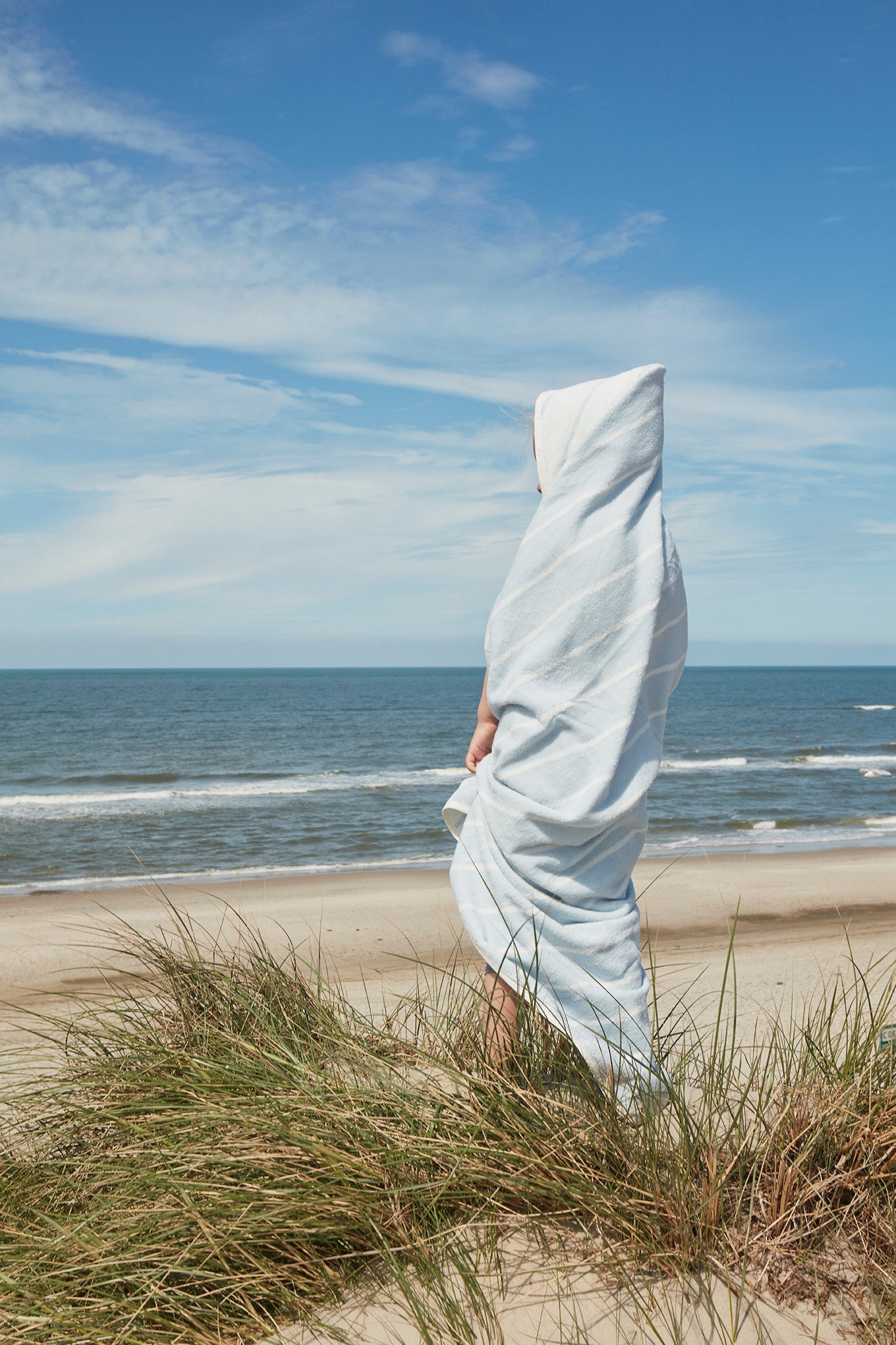 Raita Hooded Towel - Cloud / Ice Blue Towel OYOY 