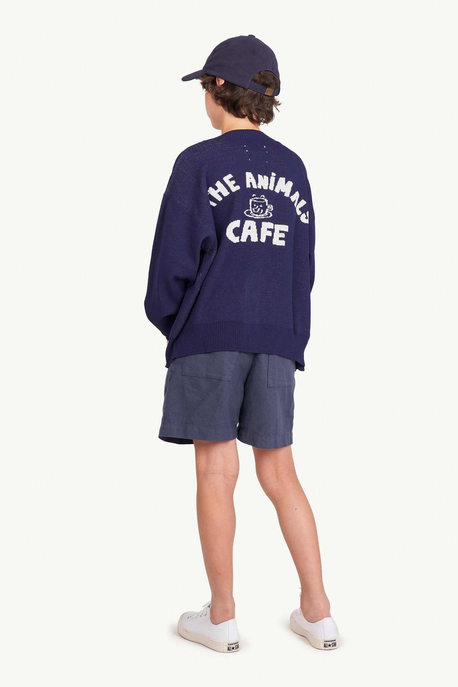 Plain Racoon Cardigan navy Knitwear The Animals Observatory 