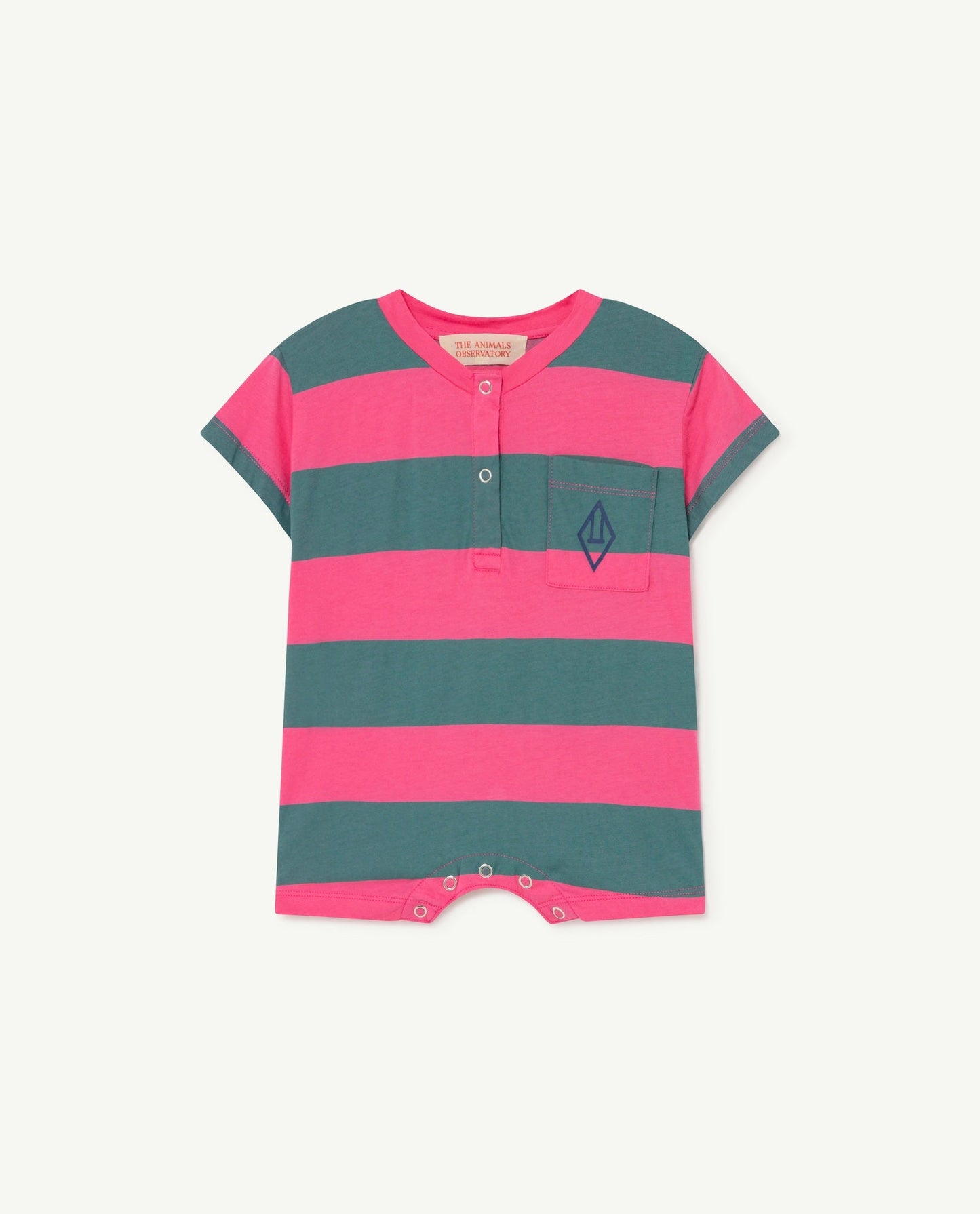 Rabbit jumpsuit Pink Stripes Baby Grows The Animals Observatory 