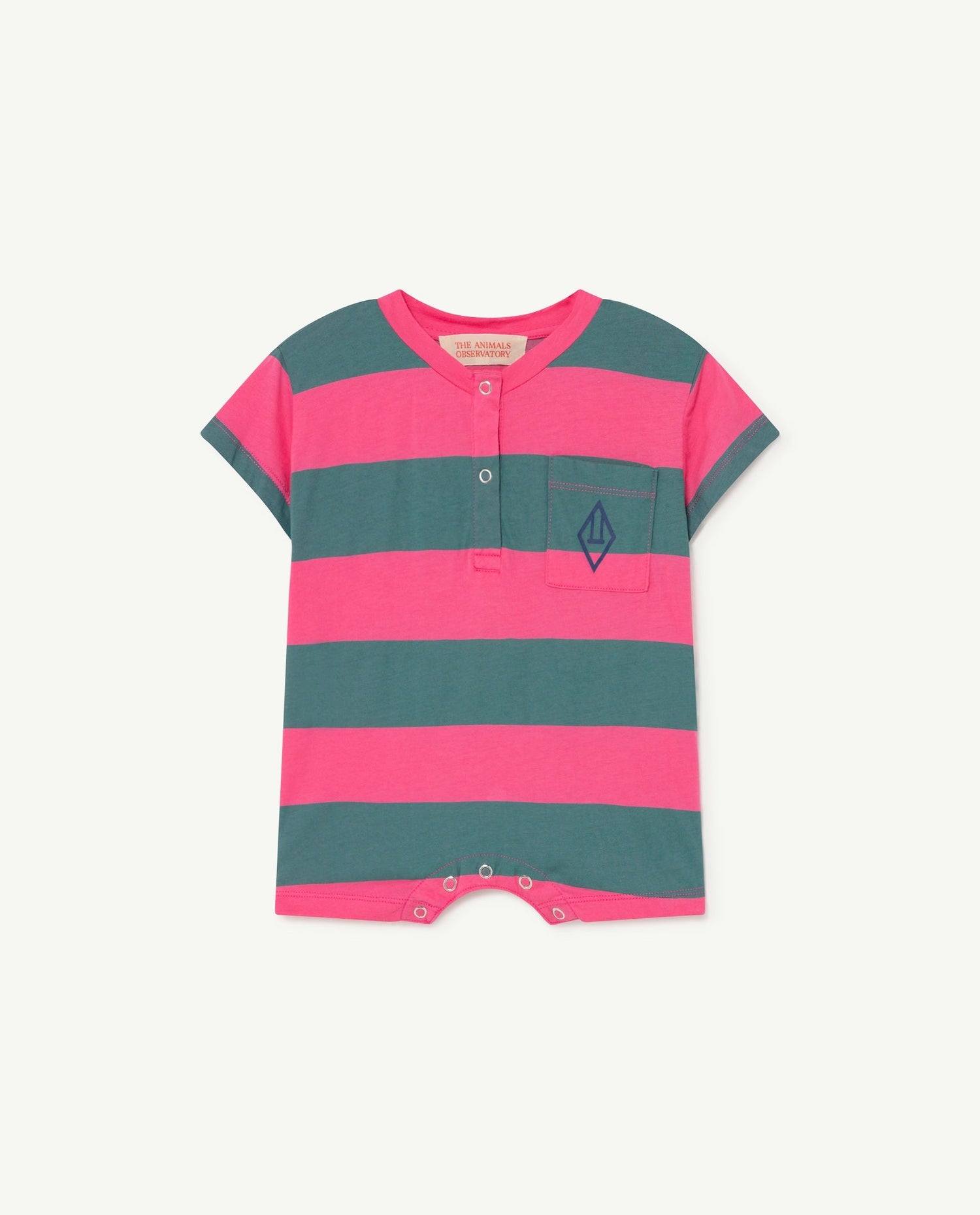 Rabbit jumpsuit Pink Stripes Baby Grows The Animals Observatory 